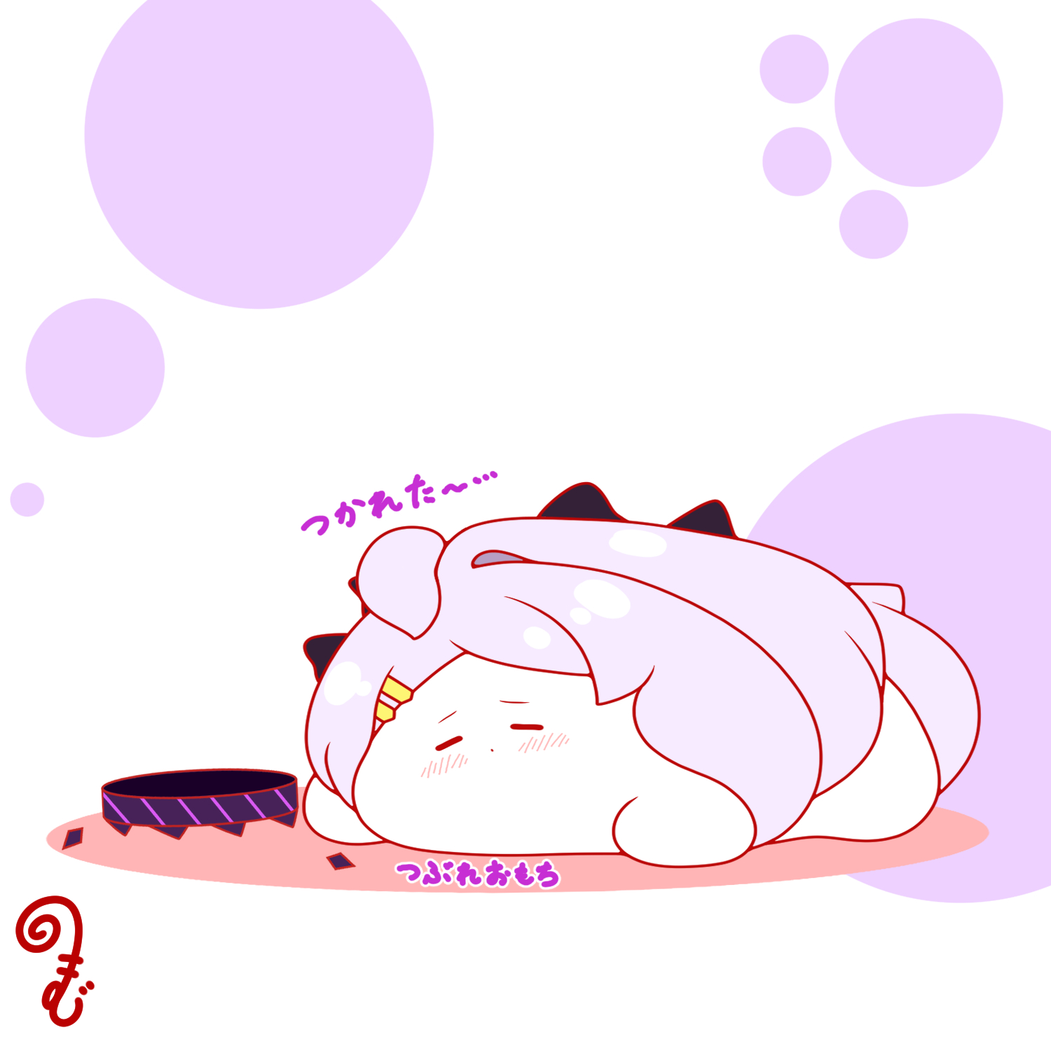 kurukurumagical, hina (blue archive), blue archive, commentary request, highres, 1girl, ahoge, arrow (symbol), blush, chibi, chibi only, closed eyes, closed mouth, colored shadow, grey hair, hair ornament, hairclip, halo, horns, long hair, lying, on stomach, parted bangs, shadow, single hair intake, solo, very long hair, white background