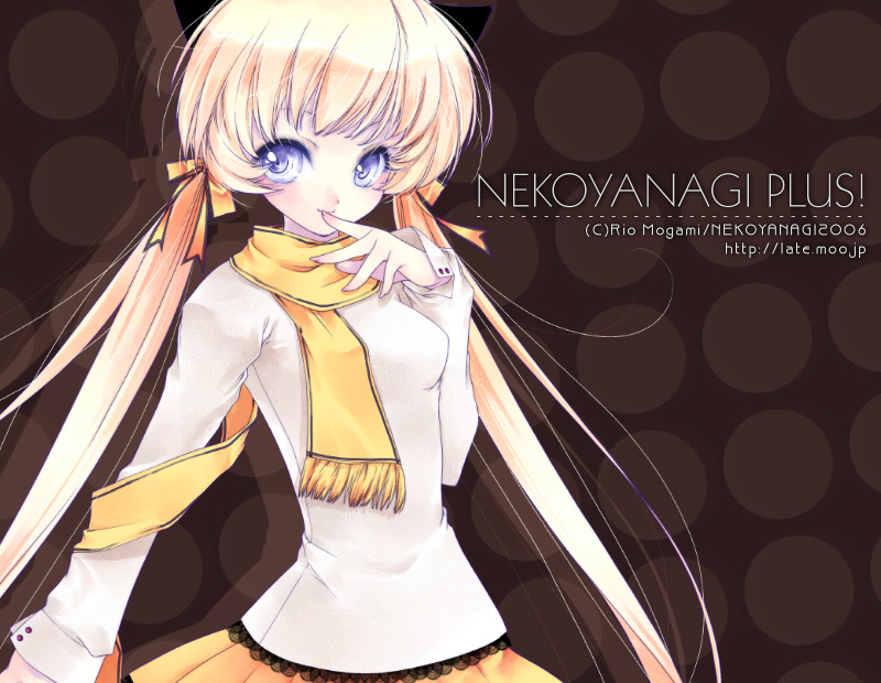 mogami rio, tagme, 1girl, blonde hair, blue eyes, female focus, solo, twintails