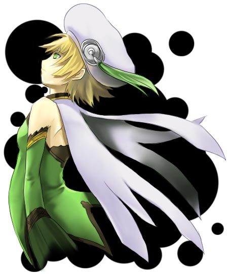aida, atoli, atoli (.hack//), .hack//, .hack//g.u., bandai, cyber connect 2, 00s, 1girl, blonde hair, cape, detached sleeves, female focus, flat chest, green eyes, hat, short hair, solo