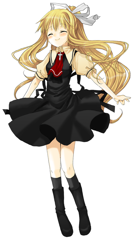 kamio misuzu, air (visual novel), 00s, blonde hair, hair ribbon, long hair, ribbon, school uniform, serafuku, solo, very long hair