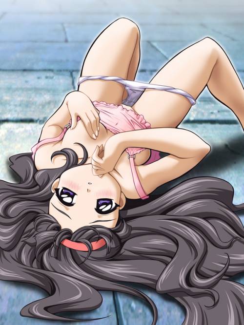 d-ten, daidouji tomoyo, cardcaptor sakura, 1990s (style), 1girl, blush, female focus, hairband, lying, panties, panty pull, retro artstyle, solo, tank top, underwear