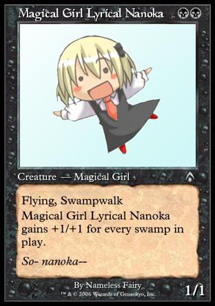 rumia, embodiment of scarlet devil, lyrical nanoha, magic: the gathering, mahou shoujo lyrical nanoha, touhou, lowres, card
