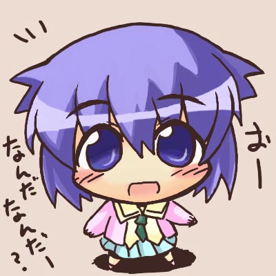 ikkyuu, serizawa akane, pani poni dash!, lowres, 00s, chibi, school uniform, serafuku, solo