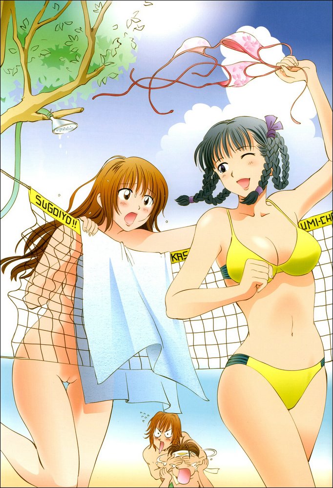 ein, kasumi, senke kagerou, lei fang, dead or alive, bikini, hayate, pussy, swimsuit, thighhighs, uncensored