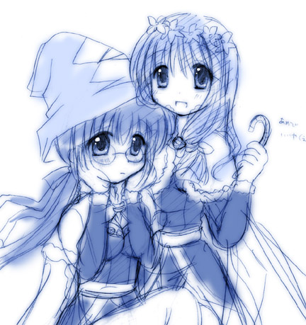 alchemist (ragnarok online), wizard (ragnarok online), ragnarok online, lowres, 2girls, alchemist, glasses, multiple girls, wizard