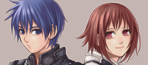 hatake michi, lowres, 1boy, 1girl, grin, portrait, short hair, smile
