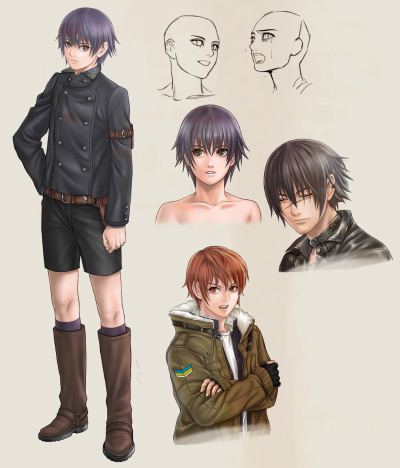 hatake michi, lowres, tagme, boots, jacket, military jacket, short hair, shorts