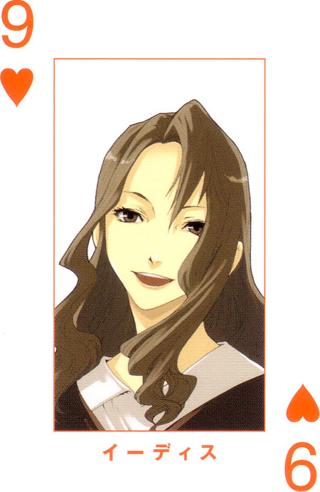enami katsumi, narita ryohgo (mangaka), edith, edith (baccano!), baccano!, official art, 00s, 1girl, card, card (medium), female focus, playing card, solo