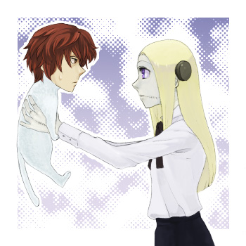 okita, madaraki fran, franken fran, lowres, blonde hair, electrodes, scar, stitches