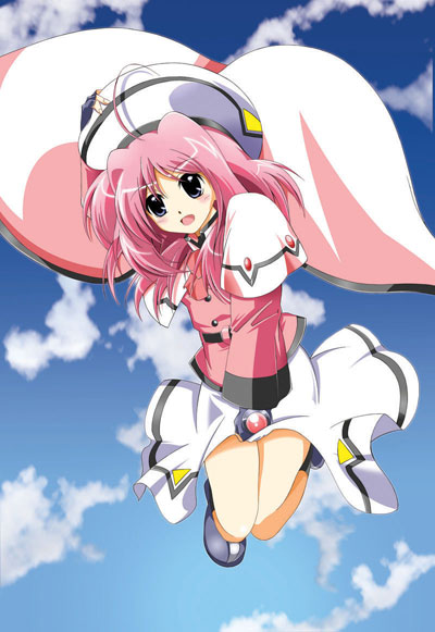 kagura yuuto, caro ru lushe, kerykeion (nanoha), lyrical nanoha, mahou shoujo lyrical nanoha, mahou shoujo lyrical nanoha strikers, 00s, 1girl, ahoge, female focus, hat, pink hair, solo