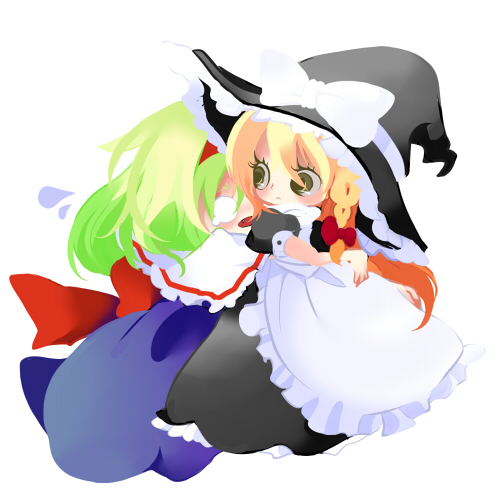 crxa, piyo (crxa), alice margatroid, kirisame marisa, touhou, bad id, bad pixiv id, lowres, 2girls, blonde hair, chibi, child, female focus, hat, long hair, multiple girls, ribbon