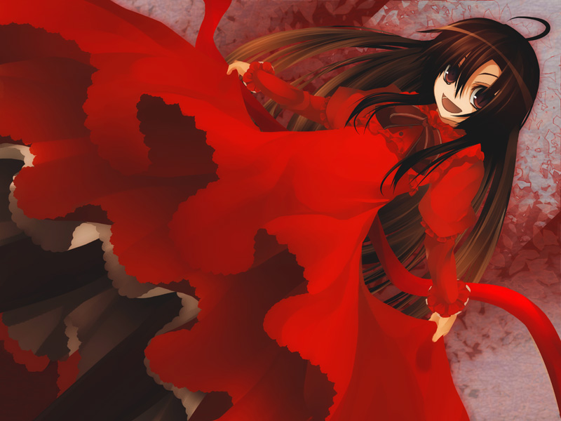 eorx, kuhouin murasaki, kure-nai, kurenai, 00s, 1girl, ahoge, black pantyhose, dress, female focus, pantyhose, solo