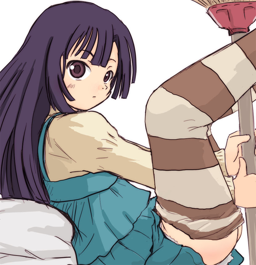 yuuichi (tareme paradise), kuhouin murasaki, kure-nai, kurenai, 00s, 1girl, clothes pull, female focus, loli, no panties, pantyhose, solo, thighhighs