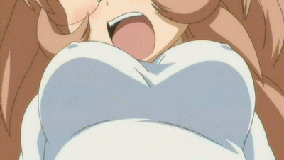 usa mimi, kodomo no jikan, animated, animated gif, anime screenshot, lowres, 00s, 1girl, blush, bouncing breasts, breasts, covered erect nipples, female focus, glasses, large breasts, loli, oppai loli, sexually suggestive, solo, sweater, warped context