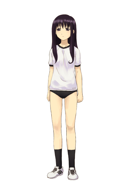 amagai tarou, original, 1girl, black hair, buruma, female focus, gym uniform, legs, solo