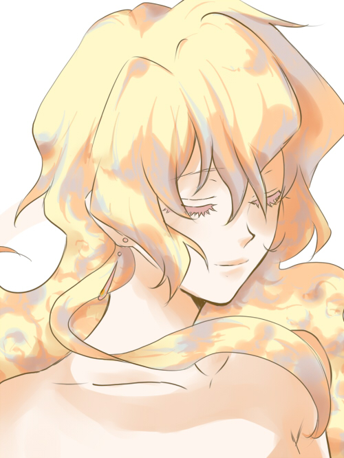 deirn, kiui, nia teppelin, tengen toppa gurren lagann, bad id, bad pixiv id, 00s, blonde hair, closed eyes, smile, solo