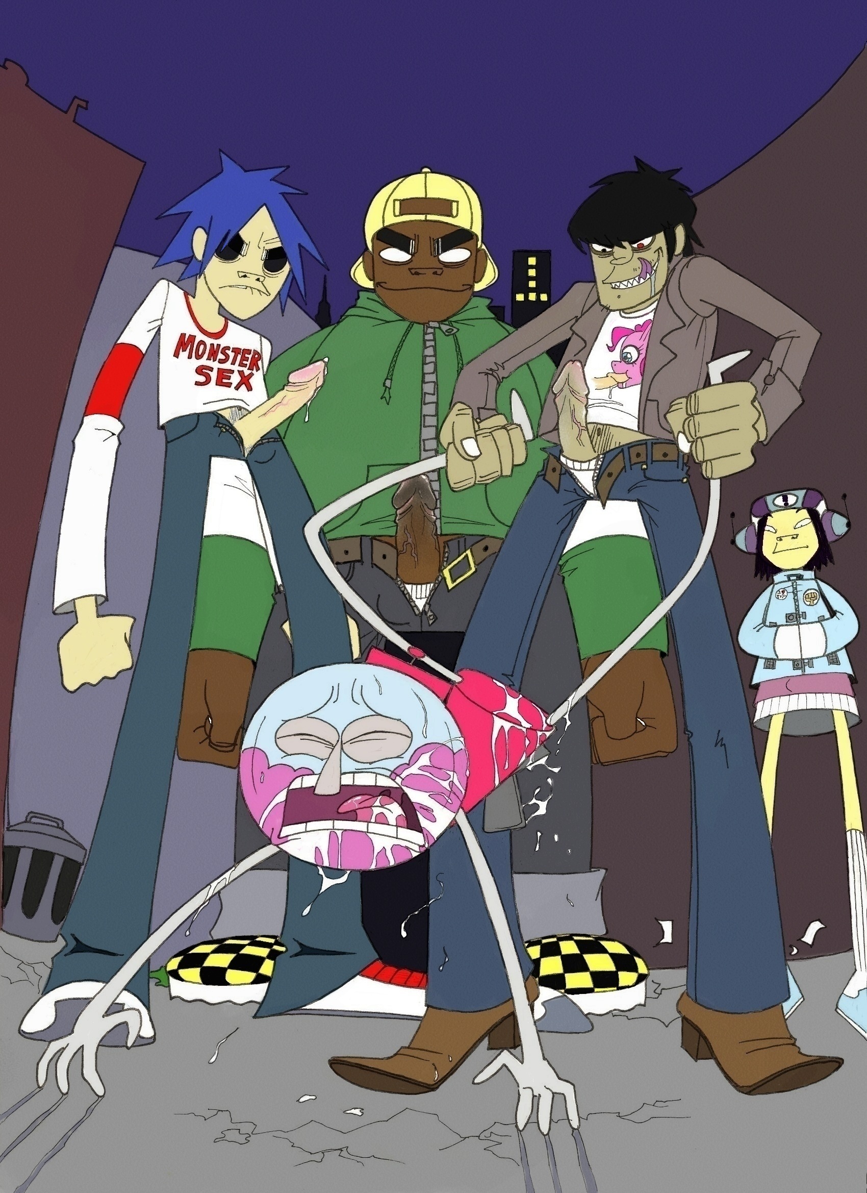 Rule34 – If it exists, there is porn of it / fantasydemon, 2d (gorillaz), benson, murdoc niccals, noodle, pinkie pie (mlp), russel / 35705