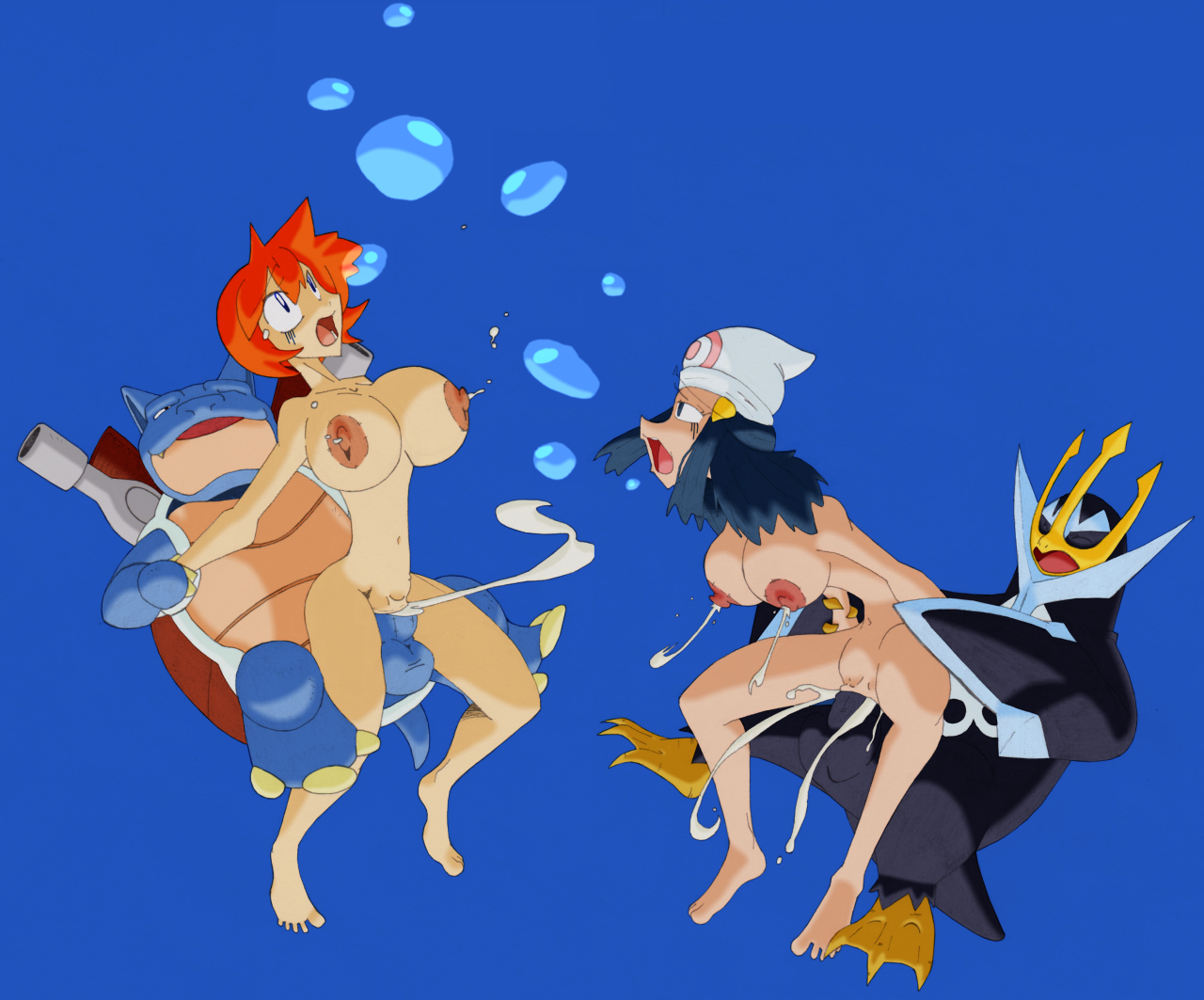 Rule34 – If it exists, there is porn of it / frontierbrain, trainer (artist), blastoise, dawn (pokemon), empoleon, kasumi (pokemon) / 35903
