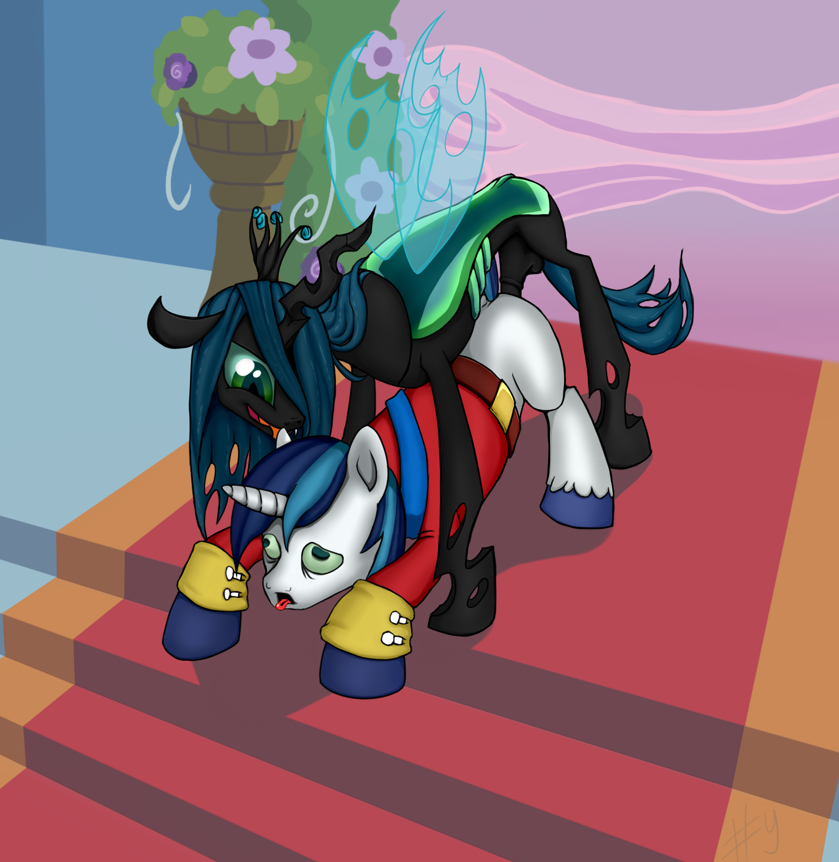 Rule34 – If it exists, there is porn of it / sharpy, queen chrysalis (mlp), shining armor (mlp) / 36077