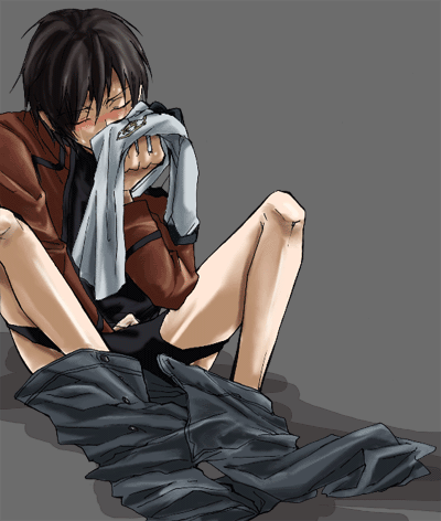kururugi suzaku, lelouch vi britannia, code geass, lowres, 00s, 1boy, blush, male focus, masturbation, smelling, smelling clothes, solo
