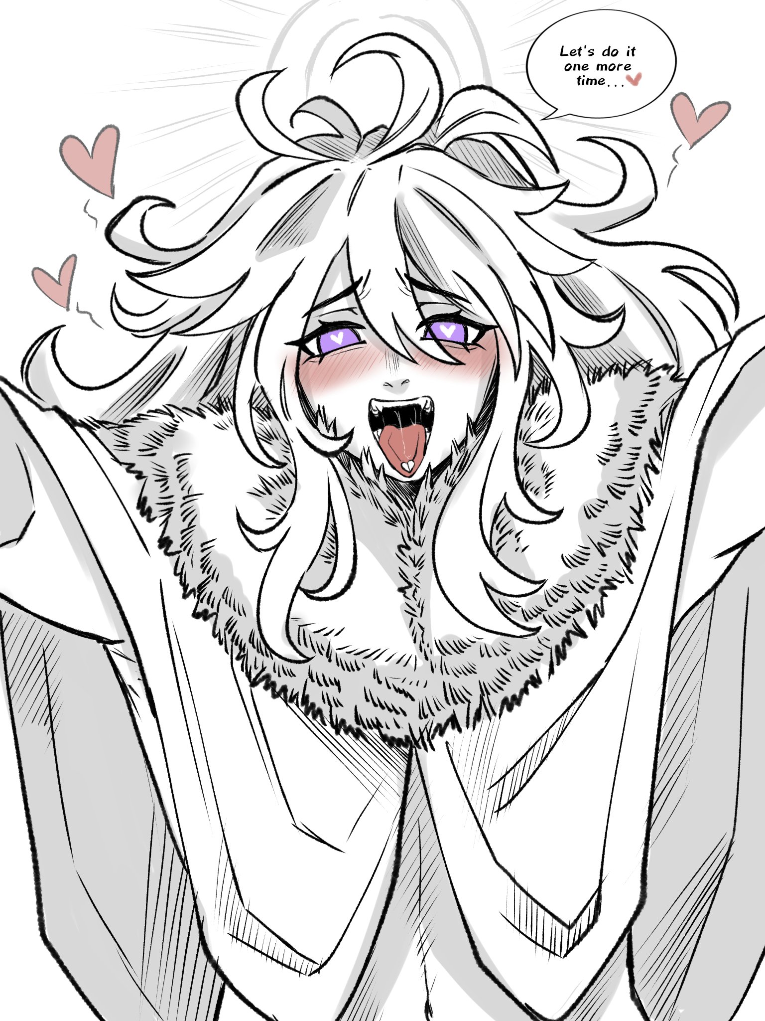 jasper xandros, takanashi kiara, hololive, hololive english, highres, 1girl, alternate costume, blush, breasts, english text, female pov, halo, heart, heart-shaped pupils, large breasts, long hair, looking at viewer, navel, open clothes, open mouth, open robe, pov, purple eyes, robe, smile, solo, symbol-shaped pupils, virtual youtuber, white robe, yuri