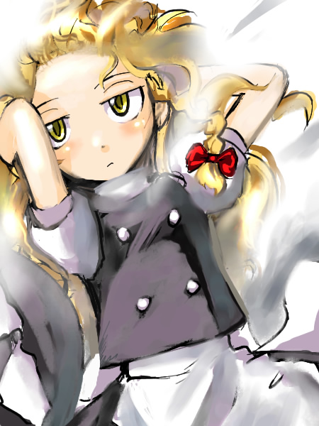 neki-t, kirisame marisa, touhou, 1girl, blonde hair, female focus, hat, ribbon, skirt, solo, white background