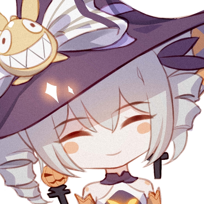 bronya zaychik, bronya zaychik (nightfall witch), bronya zaychik (snowy sniper), homu (honkai impact), honkai (series), honkai impact 3rd, 1girl, closed eyes, closed mouth, drill hair, facing viewer, grey hair, halloween, halloween costume, hat, sammdr, simple background, solo, twin drills, upper body, white background, witch, witch hat