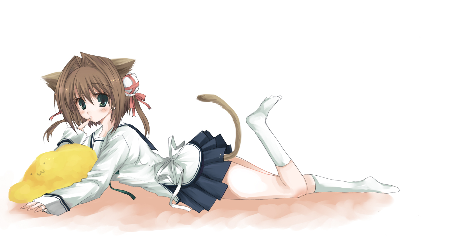 kodamasawa izumi, asakura nemu, asakura yume, da capo, da capo ii, 00s, animal ears, cat ears, school uniform, serafuku, solo