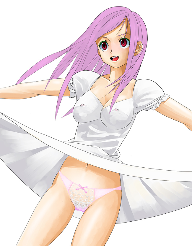 araki yuuya, 1girl, clothes lift, female focus, panties, skirt, skirt lift, solo, underwear