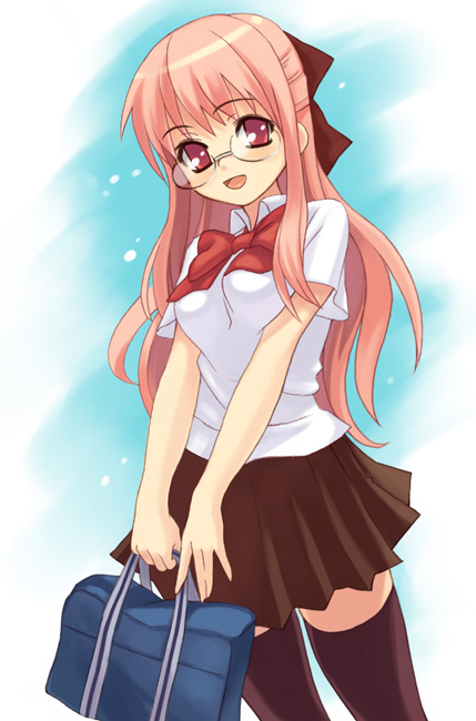 oryo (oryo04), original, tagme, glasses, solo, thighhighs, zettai ryouiki