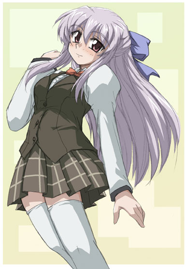 bioroid hei, yugiri princesca, shinkyoku soukai polyphonica, 00s, 1girl, female focus, school uniform, serafuku, solo, thighhighs, zettai ryouiki