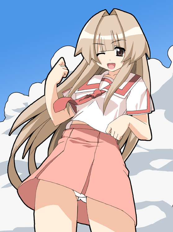 date (senpen), seto sun, seto no hanayome, 00s, panties, pantyshot, school uniform, serafuku, solo, underwear