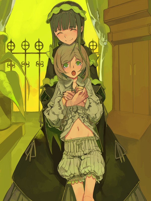 fakepucco, suiseiseki, rozen maiden, 00s, 2girls, bloomers, goth fashion, gothic lolita, lolita fashion, multiple girls, underwear