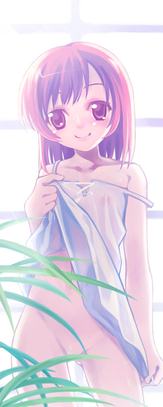 inato serere, original, bottomless, clothes lift, dress, flat chest, loli, see-through clothes, skirt, skirt lift, solo