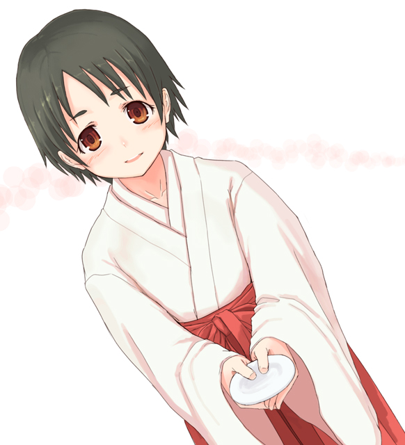 29 (artist), 1girl, female focus, hakama, hakama skirt, japanese clothes, miko, red hakama, skirt, solo