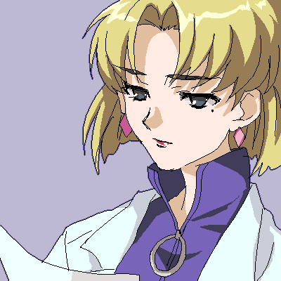 piyodera mucha, akagi ritsuko, neon genesis evangelion, lowres, 1girl, earrings, female focus, jewelry, mole, mole under eye, solo