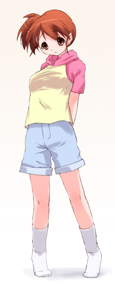 kyon no imouto, suzumiya haruhi no yuuutsu, 00s, aged up, ponytail, raglan sleeves, side ponytail, solo