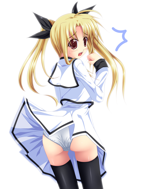 kirise mitsuru, fate testarossa, lyrical nanoha, mahou shoujo lyrical nanoha, mahou shoujo lyrical nanoha a's, 00s, panties, solo, thighhighs, underwear