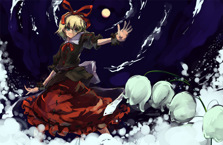 shimadoriru, medicine melancholy, touhou, 1girl, female focus, flower, lily of the valley, solo