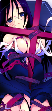 fujiwara warawara, original, lowres, 1girl, cross, female focus, glasses, solo, thighhighs