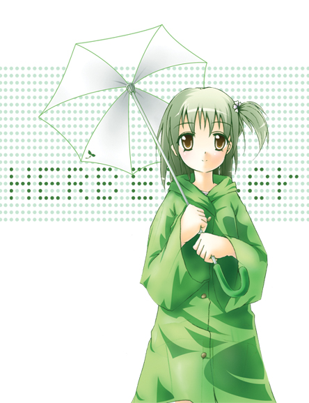samuraiguchi, original, tagme, poncho, side ponytail, solo, umbrella