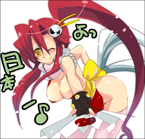 shiranui mai, yoko littner, fatal fury, snk, tengen toppa gurren lagann, the king of fighters, lowres, 1girl, cosplay, female focus, revealing clothes, shiranui mai (cosplay), solo, thighhighs