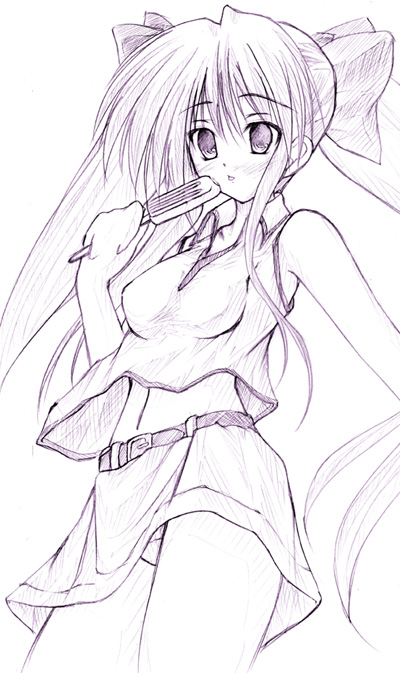 akizuki akina, hiiragi kagami, lucky star, 00s, 1girl, female focus, monochrome, navel, panties, pantyshot, solo, underwear