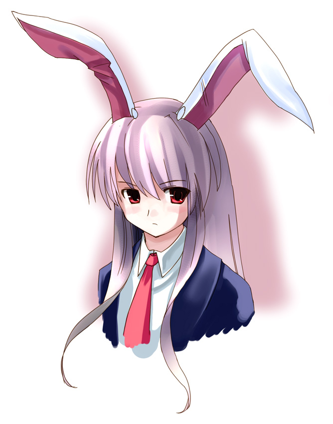 seo tatsuya, reisen udongein inaba, touhou, 1girl, animal ears, female focus, rabbit ears, solo, white background