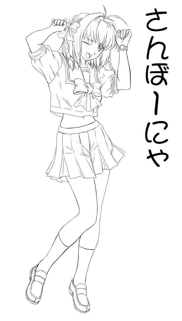 sandgarden, suzumiya haruka, kimi ga nozomu eien, 00s, 1girl, female focus, greyscale, monochrome, school uniform, serafuku, solo