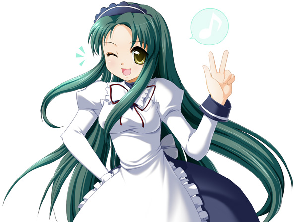 maroppe, tsuruya, suzumiya haruhi no yuuutsu, 00s, 1girl, female focus, long hair, solo, very long hair, waitress
