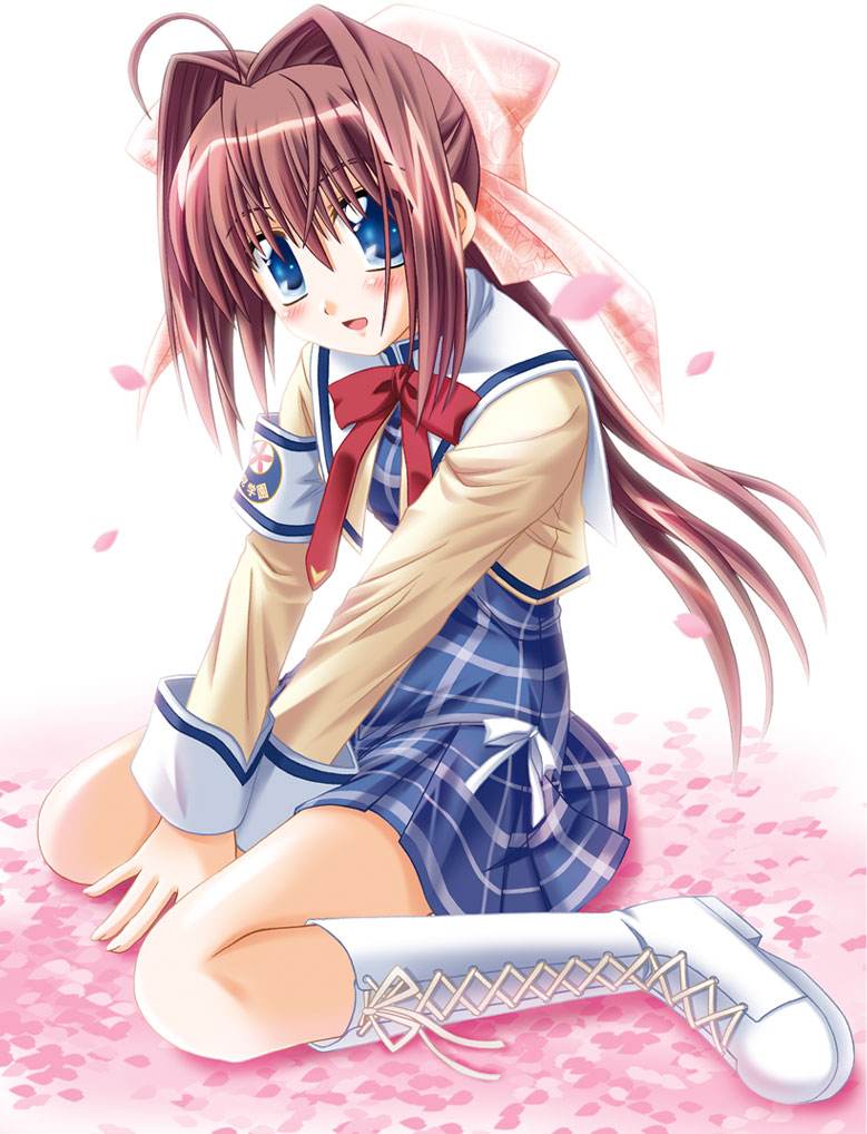 otoki raku, asakura otome, da capo, da capo ii, 00s, boots, school uniform, serafuku, solo