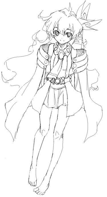 satou atsuki, nia teppelin, tengen toppa gurren lagann, + +, 00s, armlet, barefoot, cape, cross-shaped pupils, dress, feet, flower, greyscale, hair flower, hair ornament, jewelry, long hair, monochrome, sleeveless, solo, symbol-shaped pupils