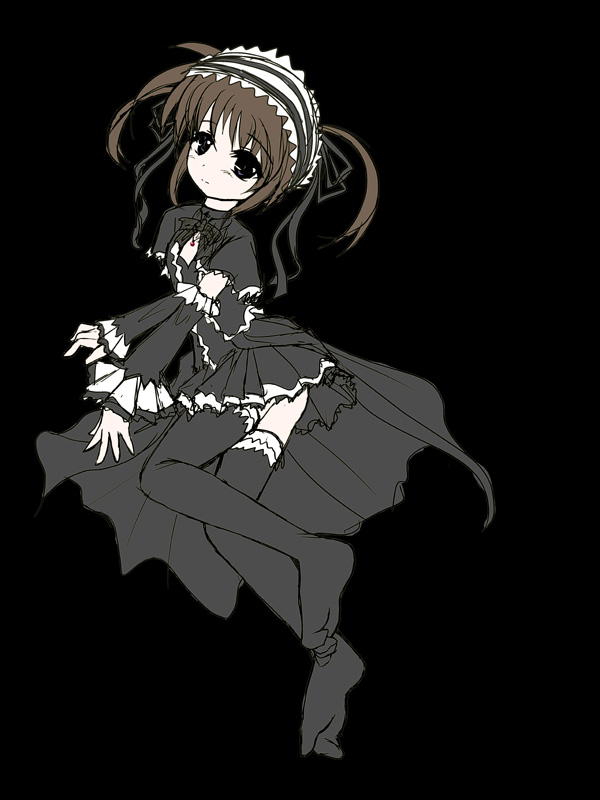 frapowa, takamachi nanoha, lyrical nanoha, mahou shoujo lyrical nanoha, 00s, gothic lolita, lolita fashion, solo, thighhighs