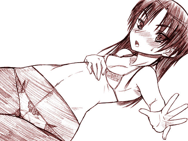chikuwa (artist), chikuwa (tikuwa), 1girl, bad anatomy, bra, crotch seam, female focus, lingerie, monochrome, panties, panties under pantyhose, pantyhose, poorly drawn, sketch, solo, underwear, underwear only